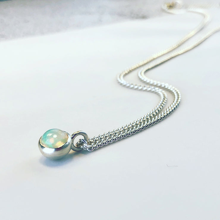 Mini Bobble Gem Necklace - Opal