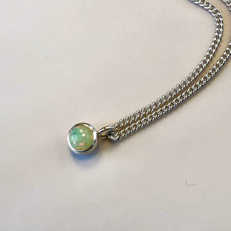 Mini Bobble Gem Necklace - Opal