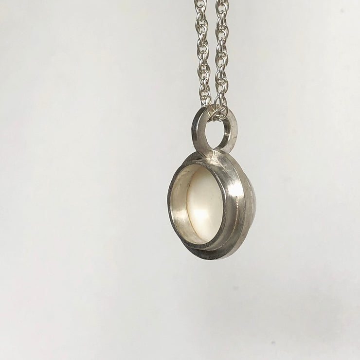 White Onyx Halo Necklace