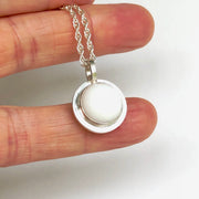 White Onyx Halo Necklace