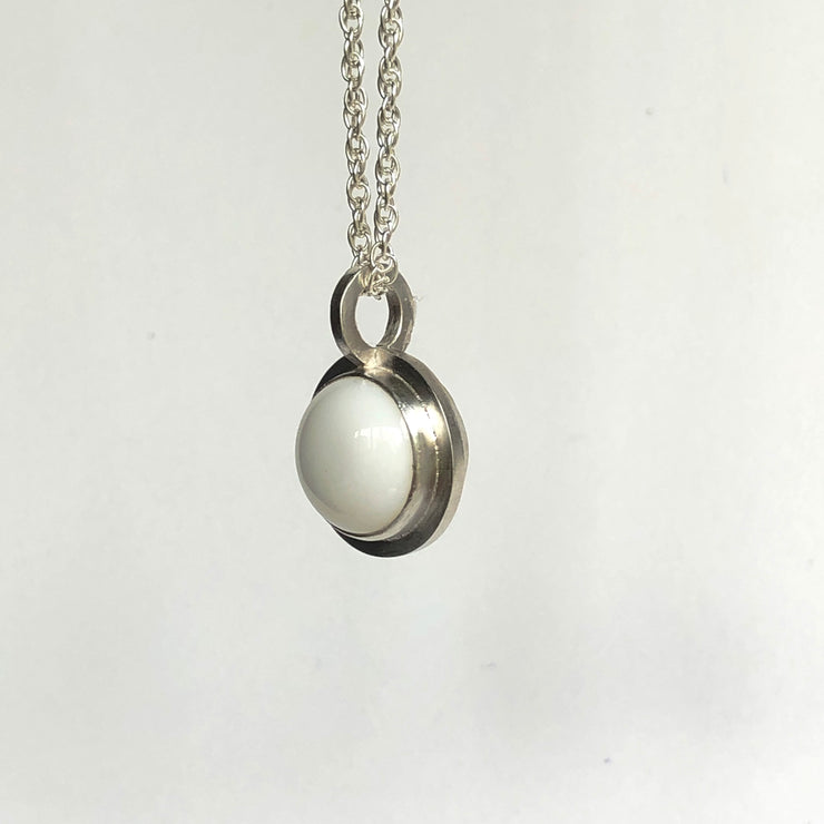 White Onyx Halo Necklace