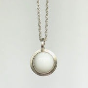 White Onyx Halo Necklace