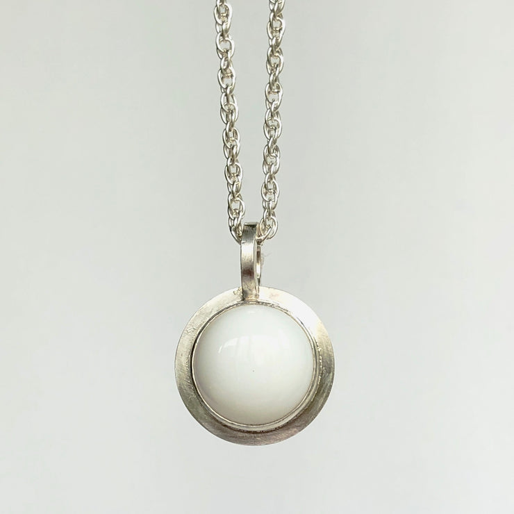 White Onyx Halo Necklace