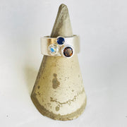 Iolite, Smoky Quartz & Moonstone Party Ring