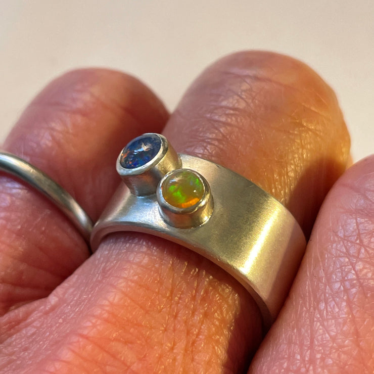 Double Opal Party Ring