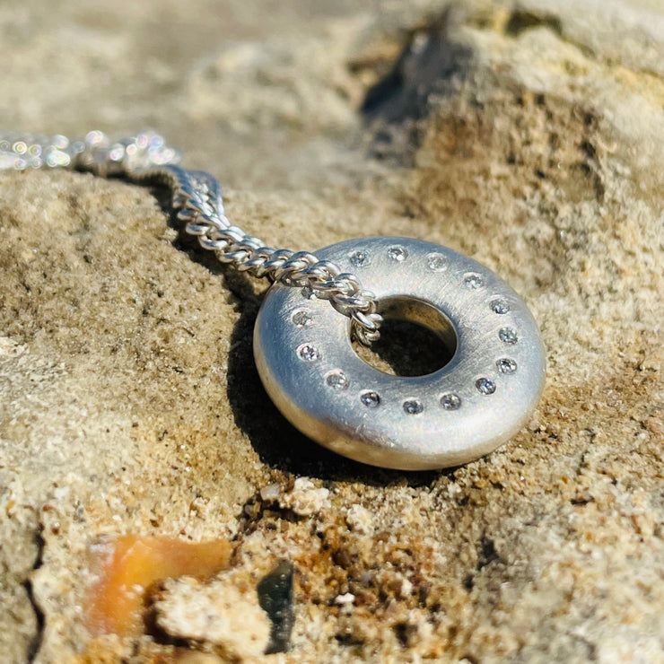 Diamond Flying Saucer necklace